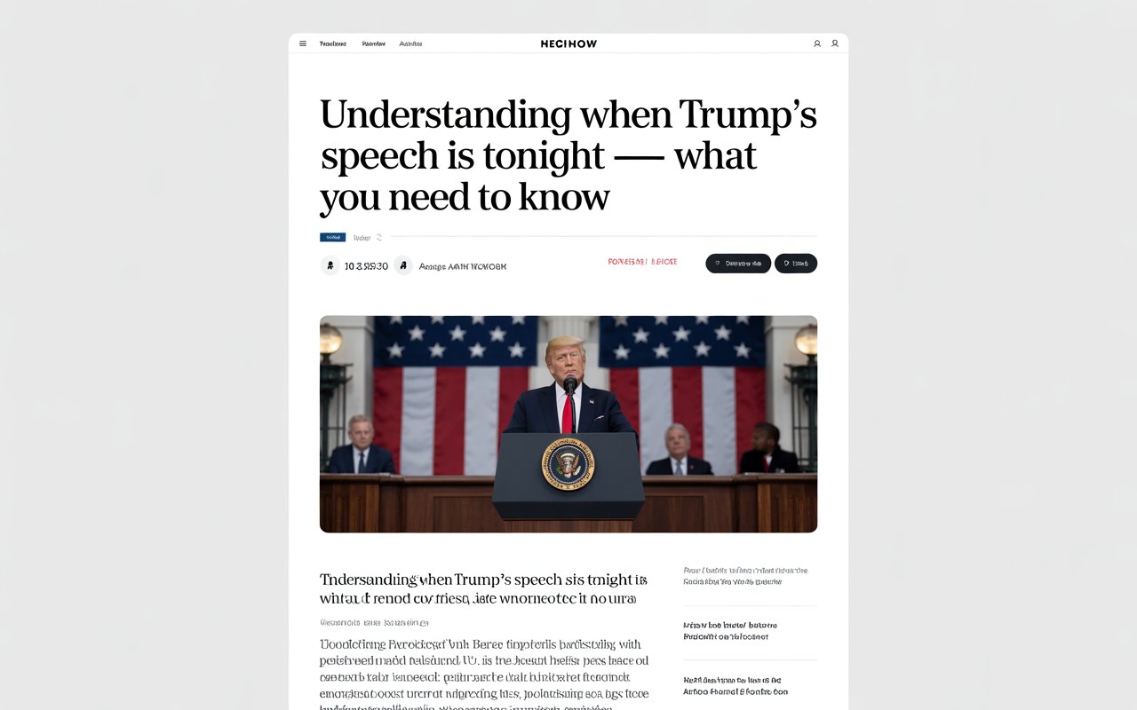 Understanding When Trump’s Speech Is Tonight — What You Need to Know