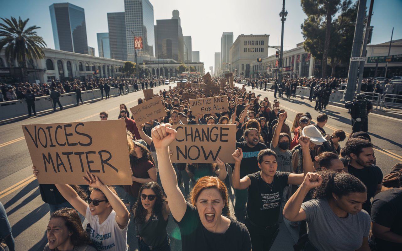 protest in la